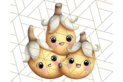Fruit Doodles Clipart, Cute Cartoon Fruit PNG, Kawaii Food Product Image 2