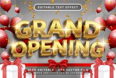 grand opening 3d text effect and editable text effect Product Image 1