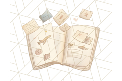 Vintage Travel Clipart PNG Retro Suitcase &amp; Airplane Designs Product Image 2