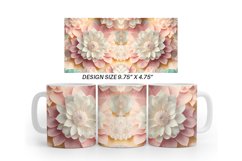 3D Flower Pastel Color Mug Wrap | Sublimation Coffee Cup Product Image 8