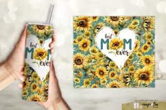 Mother day, Best mom ever, sunflower sublimation tumbler png Product Image 2