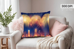 Happy New Year PNG Pillow, Festive New Year's Eve 2026 PNG Product Image 1