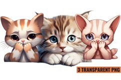 Sad Cats Sublimation Clipart, Sad Cats Sublimation Product Image 1