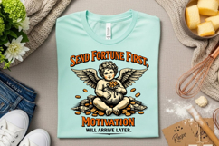 Send Fortune First Motivation Quote Vintage Angel Design Product Image 6