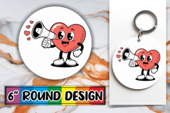 Timeless Keychain Round Style PNG, Valenines Heart Product Image 1
