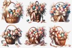 Floral Easter Basket Clipart, Pastel Spring Flowers Product Image 2
