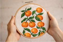 Cross stitch oranges retro eclectic pattern digital file emb Product Image 6