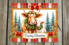 Country Christmas | 4 cow Sublimation Tumbler designs Product Image 2