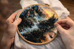 Cross stitch women earth pattern digital file girl face Product Image 6