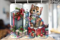 Christmas Cat Tumbler Wrap - Christmas Tumbler PNG Design Product Image 1