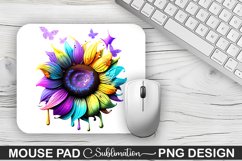 Magical Purple Cyan Sunflower Sublimation Mouse Pad Design Product Image 1