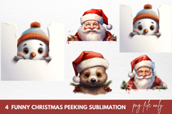 Funny Christmas Peeking Sublimation Product Image 1