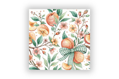Pastel Peach Gingham Digital Paper, Seamless Watercolor Product Image 6