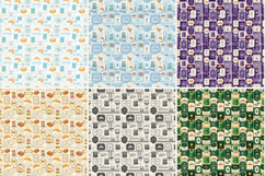 French Patisserie &amp; Tea Label Digital Paper,Vintage Paris Product Image 6