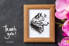 Wolf Silhouette with Mountain and Forest Product Image 6