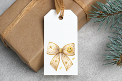 Gold Glitter Retro Smiley Coquette Bow Clipart Product Image 5