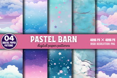 Pastel Barn Digital Background Paper PNG Product Image 1