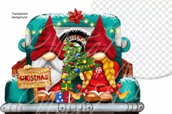 Christmas Blue Truck, Christmas gnomes, car with Christmas Product Image 4