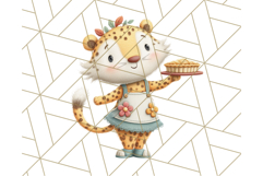 Cozy Safari Baking Animals PNG, Cute Jungle Kitchen Art Product Image 2