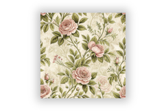 French Rose Toile Digital Paper Pack, Vintage Floral Toile Product Image 6
