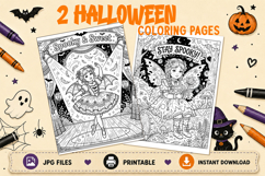 Cute Halloween coloring pages Fairy girl, Spooky ballerina Product Image 1