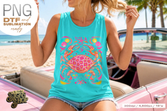 Floral Crab png, Coastal Summer Beach Design Product Image 4