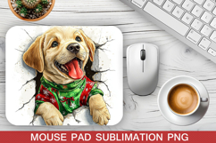 Christmas Dog Mouse Pad Sublimation - Christmas Mouse Pad Product Image 1
