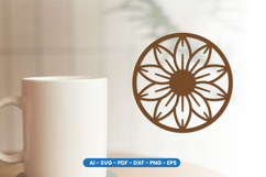 Botanical Floral Round Coaster Laser Cut SVG Product Image 1
