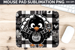 Watercolor Turkey Mouse Pad Sublimation - Thanksgiving PNG Product Image 1
