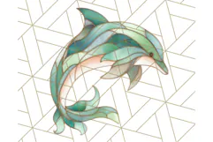 Stained Glass Sea Creatures PNG Clipart, Ocean Fantasy Product Image 2