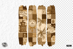 Coffee &amp; Bees Brush Stroke Clipart Product Image 1