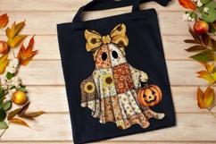Boho Patchwork Ghost Png, Preppy Cute Halloween Ghost Png. Product Image 6