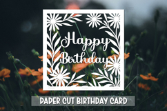 Happy Birthday Greeting card SVG,Paper cut SVG Birthday Card Product Image 1