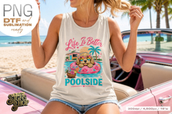 Life Is Better Poolside png, Summer Dog Design Product Image 2