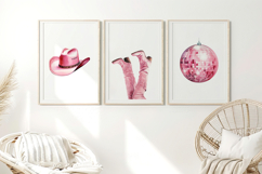 Pink Cowgirl Boots Set of 3 Prints Product Image 6