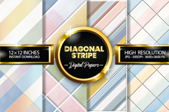Diagonal Stripe Digital Papers - 04 variations Product Image 1