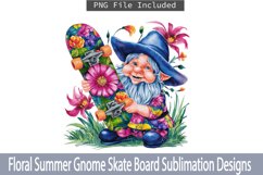 Floral Summer Gnome Skate Board Sublimation Bundle Product Image 8