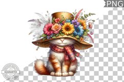 Floral Crown Cat Sublimation Clipart Bundle Product Image 7
