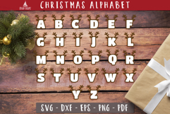 Reindeer Antler Alphabet SVG Christmas letters Product Image 1