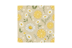 Lemon Daisy Shabby Digital Paper, Seamless Pattern Product Image 6