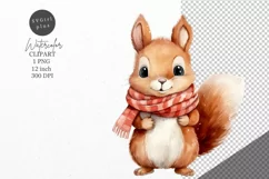 Christmas clipart, Squirrel clipart, Winter clipart Product Image 1