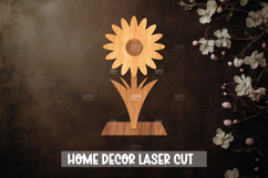 Flowers Stand Decor Laser Cut SVG, Wood cut flower SVG Product Image 1
