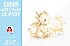 Cute Baby Dragon Watercolor Clipart Product Image 1