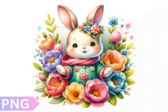 Spring Bunny Clipart - Bunny sublimation PNG Design Product Image 1