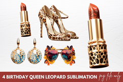 Birthday Queen Leopard Sublimation Clipart Product Image 1