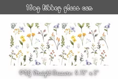 Wildflowers 16 oz Tumbler Wrap Libbey Glass Can Product Image 2