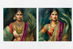 Desi art, Indian woman digital print 23 PNG Product Image 7