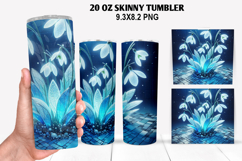 Florals Skinny Tumbler 20oz Wrap Design, Winter Tumbler PNG Product Image 1