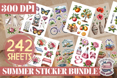Summer sticker Sheet Bundle 242 Sheets Flowers Summer Beach Product Image 6