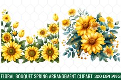 Floral bouquet spring Clipart, Watercolor Floral Clipart Product Image 1